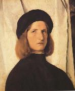 Lorenzo Lotto Young Man Before a White Curtain (mk45) USA oil painting artist